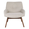 Fotoliu fix tapitat cu stofa si picioare din lemn, London Bej / Nuc, l63xA65xH73 cm (2)