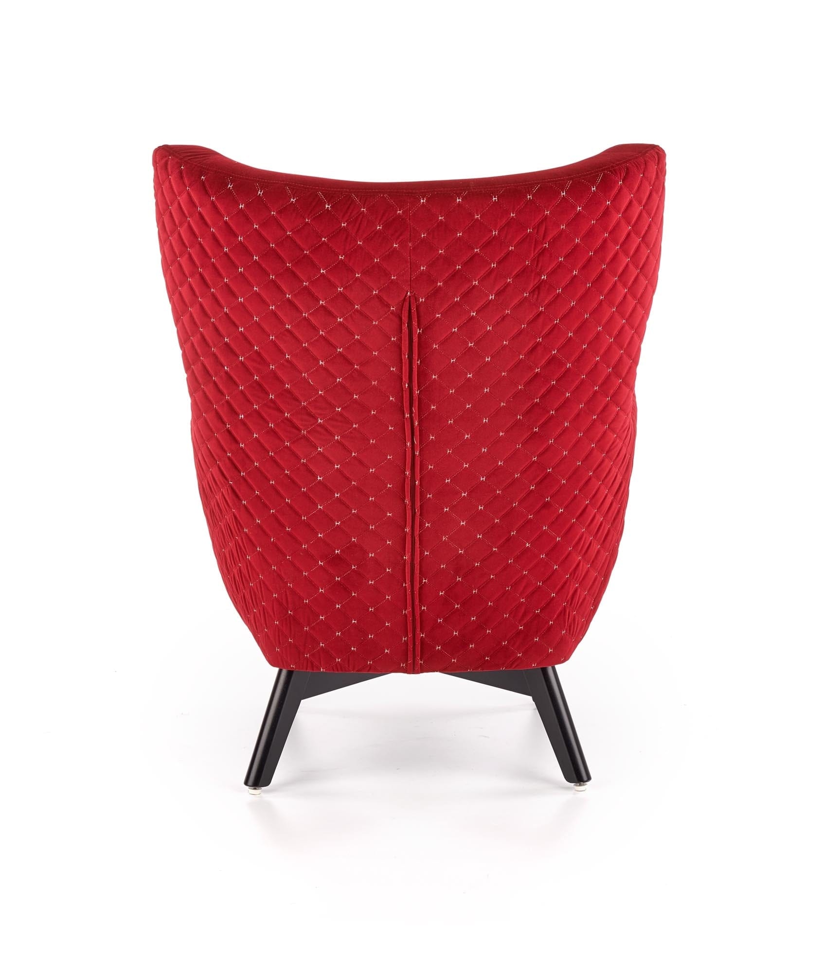 Halmar Fotoliu fix tapitat cu stofa si picioare din lemn,  Marvolo Velvet Bordeaux / Negru, l75xA83xH103 cm