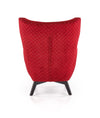 Halmar Fotoliu fix tapitat cu stofa si picioare din lemn,  Marvolo Velvet Bordeaux / Negru, l75xA83xH103 cm