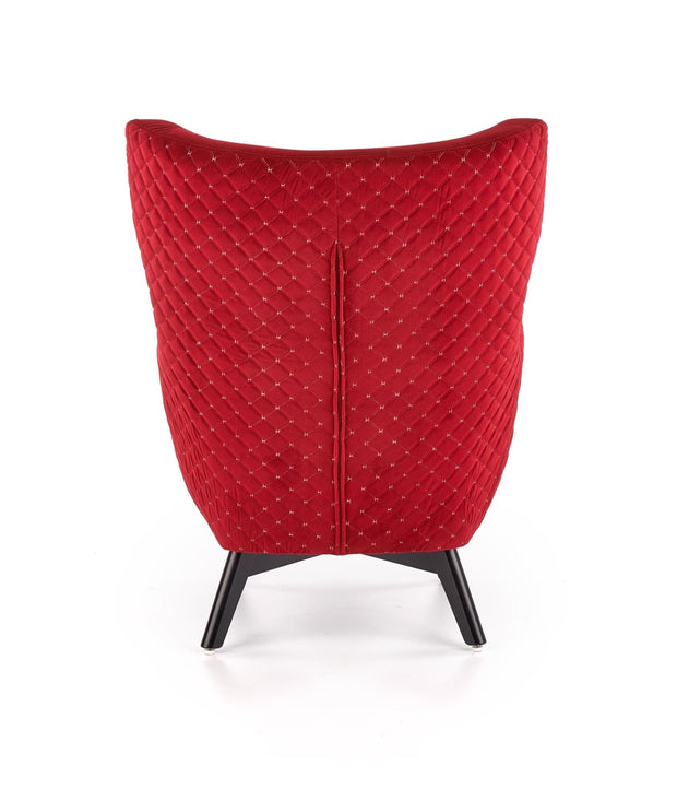 Halmar Fotoliu fix tapitat cu stofa si picioare din lemn,  Marvolo Velvet Bordeaux / Negru, l75xA83xH103 cm