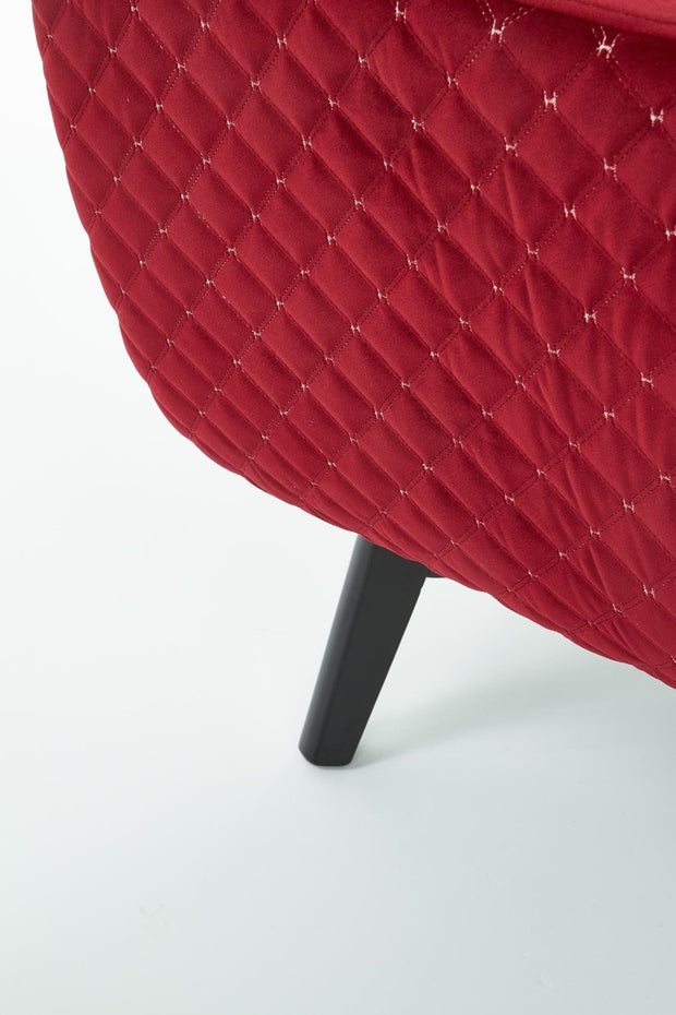Halmar Fotoliu fix tapitat cu stofa si picioare din lemn,  Marvolo Velvet Bordeaux / Negru, l75xA83xH103 cm