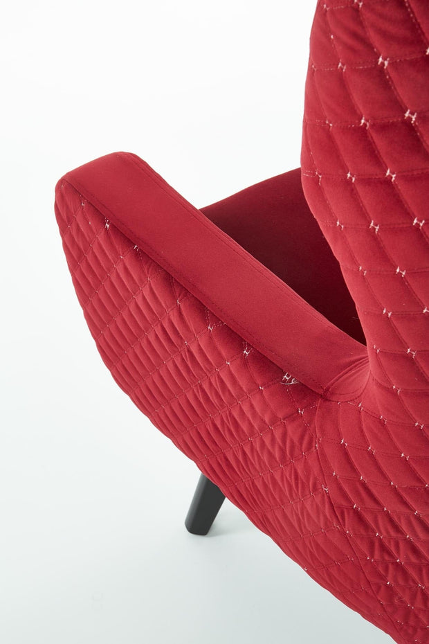 Halmar Fotoliu fix tapitat cu stofa si picioare din lemn,  Marvolo Velvet Bordeaux / Negru, l75xA83xH103 cm