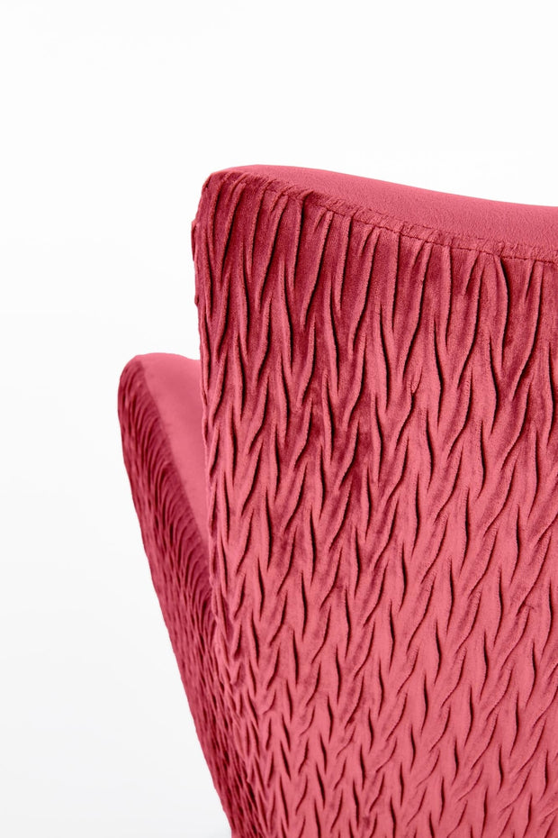 Fotoliu fix tapitat cu stofa si picioare din lemn, Raylin Velvet Bordeaux / Negru, l70xA78xH100 cm (6)