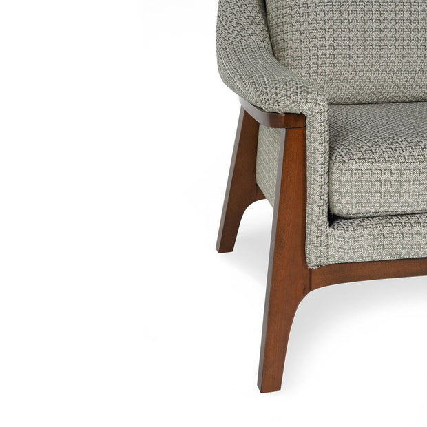 Fotoliu fix tapitat cu stofa si picioare din lemn, Wood Multicolor, l82xA79xH85 cm (2)