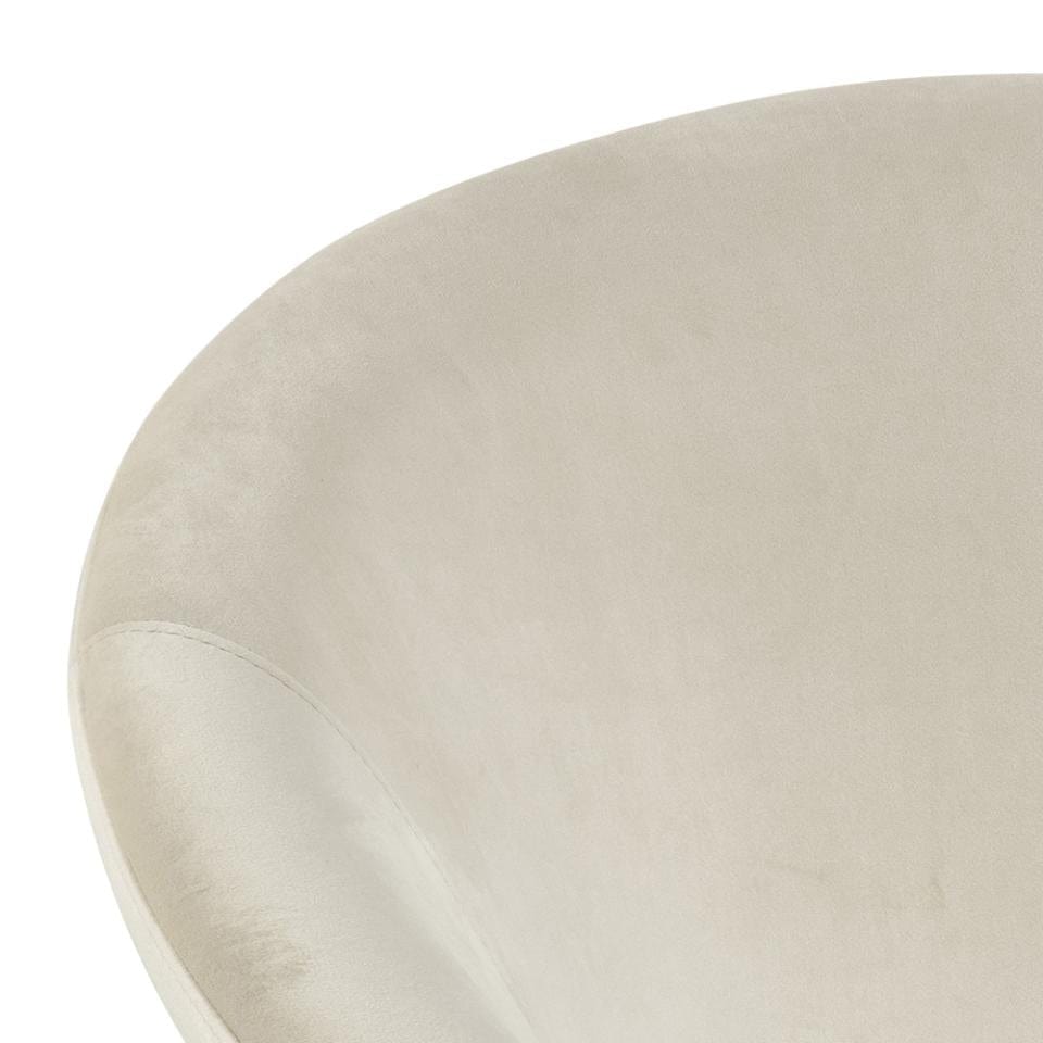 Actona Fotoliu fix tapitat cu stofa si picioare metalice, Center Velvet Crem / Negru, l82xA71xH81 cm