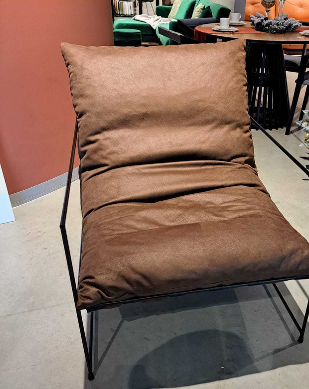 Fotoliu fix tapitat cu stofa si picioare metalice, Elton Maro / Negru, l76xA104xH85 cm (1)