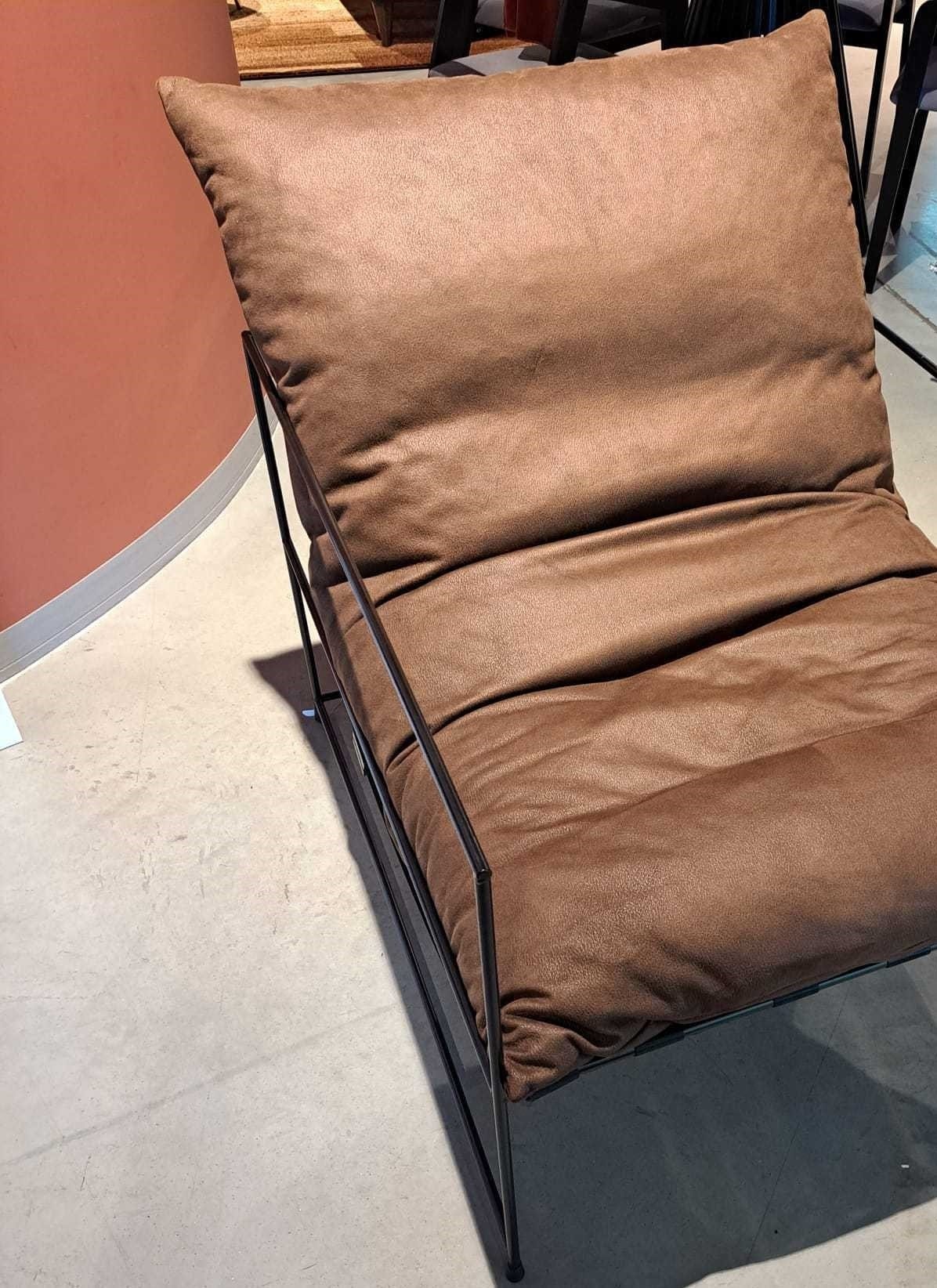 Fotoliu fix tapitat cu stofa si picioare metalice, Elton Maro / Negru, l76xA104xH85 cm (2)