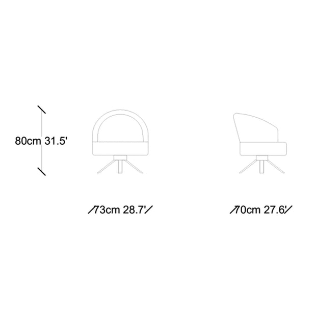 Fotoliu fix tapitat cu stofa si picioare metalice, Kobalt Velvet Negru, l73xA70xH80 cm (6)