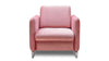 Fotoliu fix tapitat cu stofa si picioare metalice Tangit Velvet Roz / Crom, l127xA114xH90 cm (1)