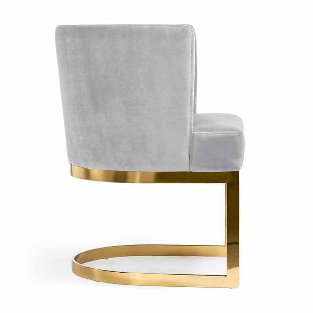 Fotoliu fix tapitat cu stofa si picioare metalice, Vegas Velvet Argintiu / Auriu, l65xA62xH81 cm (1)