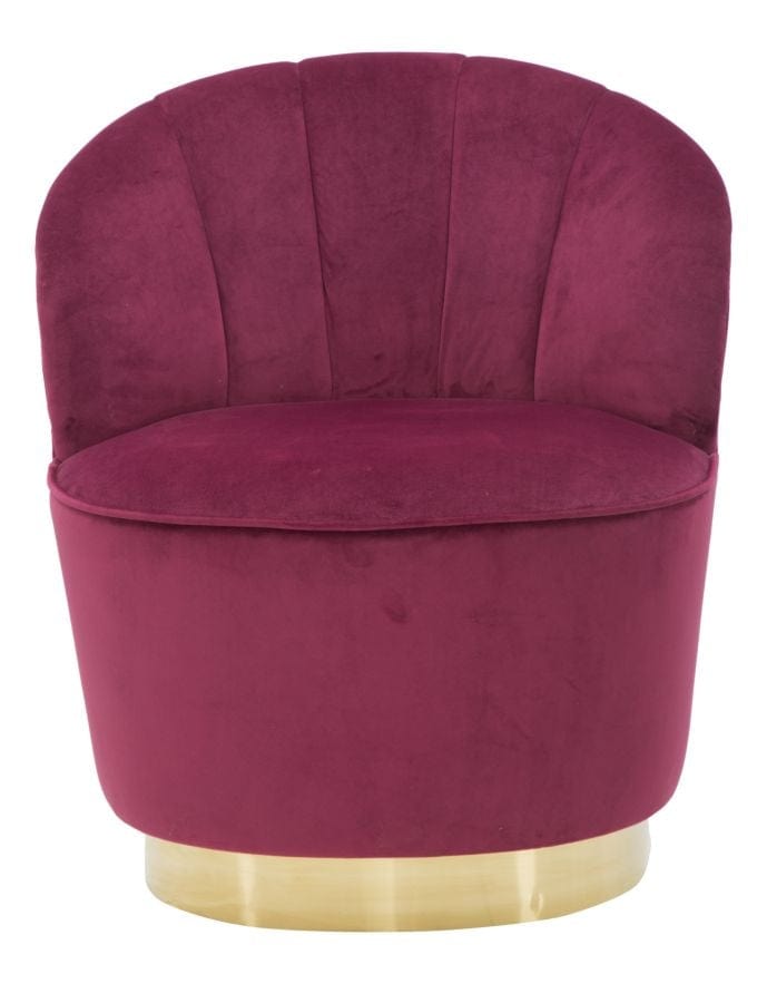 BFSummer Fotoliu fix tapitat cu stofa Sopy Velvet Bordeaux / Auriu, l67xA71xH70 cm