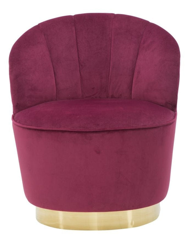 BFSummer Fotoliu fix tapitat cu stofa Sopy Velvet Bordeaux / Auriu, l67xA71xH70 cm