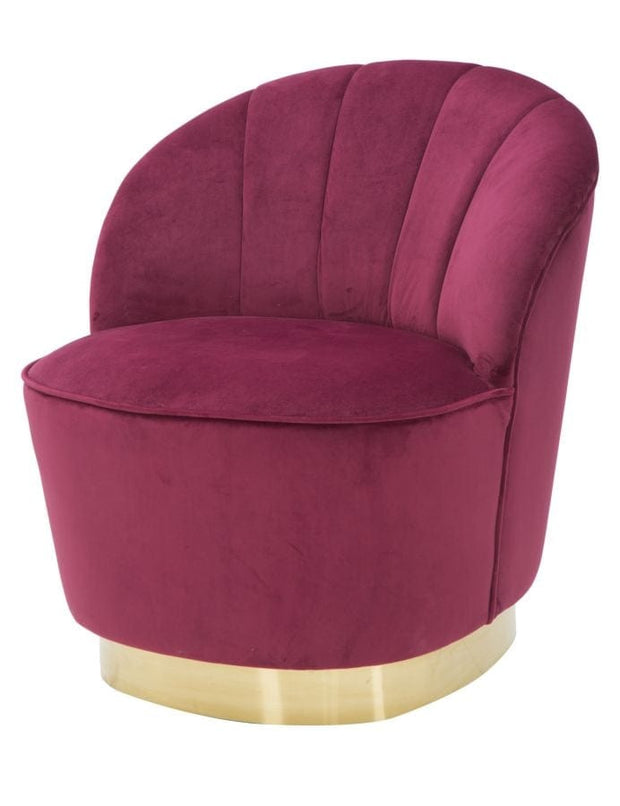 BFSummer Fotoliu fix tapitat cu stofa Sopy Velvet Bordeaux / Auriu, l67xA71xH70 cm