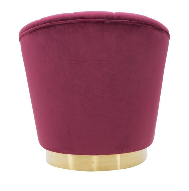 BFSummer Fotoliu fix tapitat cu stofa Sopy Velvet Bordeaux / Auriu, l67xA71xH70 cm