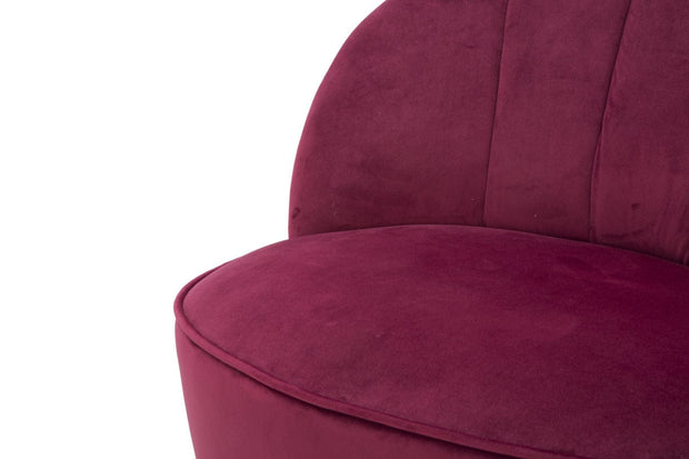 BFSummer Fotoliu fix tapitat cu stofa Sopy Velvet Bordeaux / Auriu, l67xA71xH70 cm