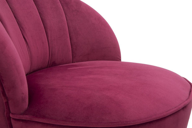 BFSummer Fotoliu fix tapitat cu stofa Sopy Velvet Bordeaux / Auriu, l67xA71xH70 cm