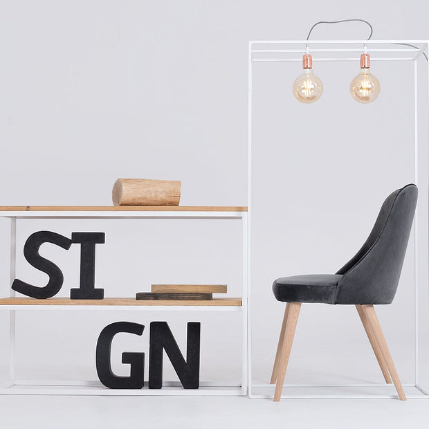 Fotoliu Fix tapitat cu stofa, Spring Gri Inchis, l45xH85 cm (2)