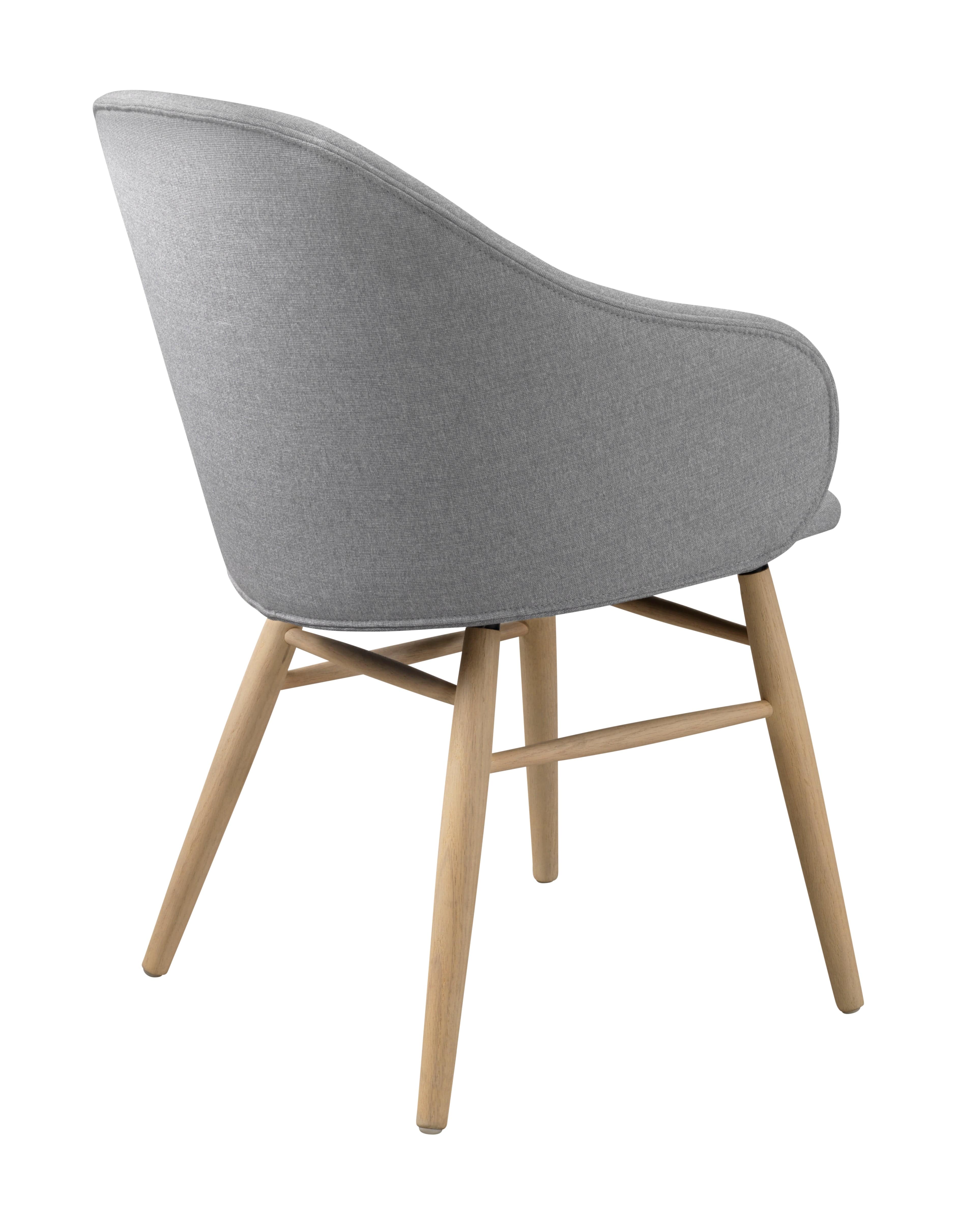 Unique Furniture A/S Fotoliu Fix tapitat cu stofa, Teno Gri Deschis / Stejar, l60xA56xH84 cm