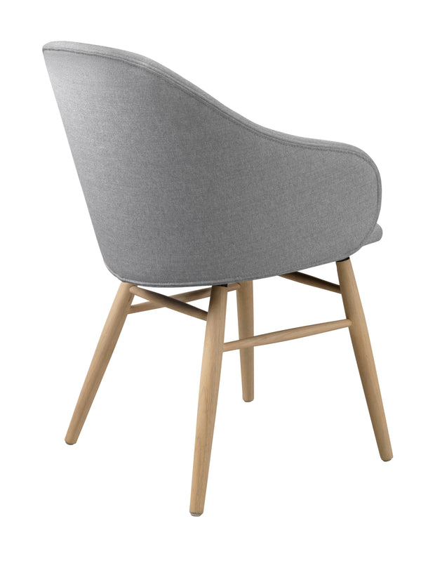 Unique Furniture A/S Fotoliu Fix tapitat cu stofa, Teno Gri Deschis / Stejar, l60xA56xH84 cm