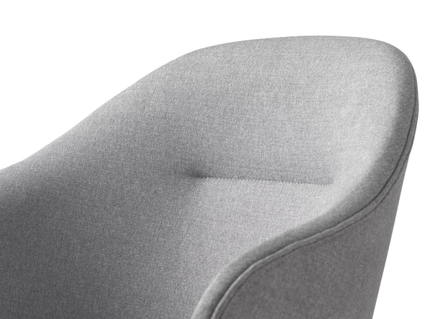 Unique Furniture A/S Fotoliu Fix tapitat cu stofa, Teno Gri Deschis / Stejar, l60xA56xH84 cm