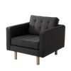 Fotoliu Fix tapitat cu stofa, Topic Wood Antracit, l84xA86xH75 cm