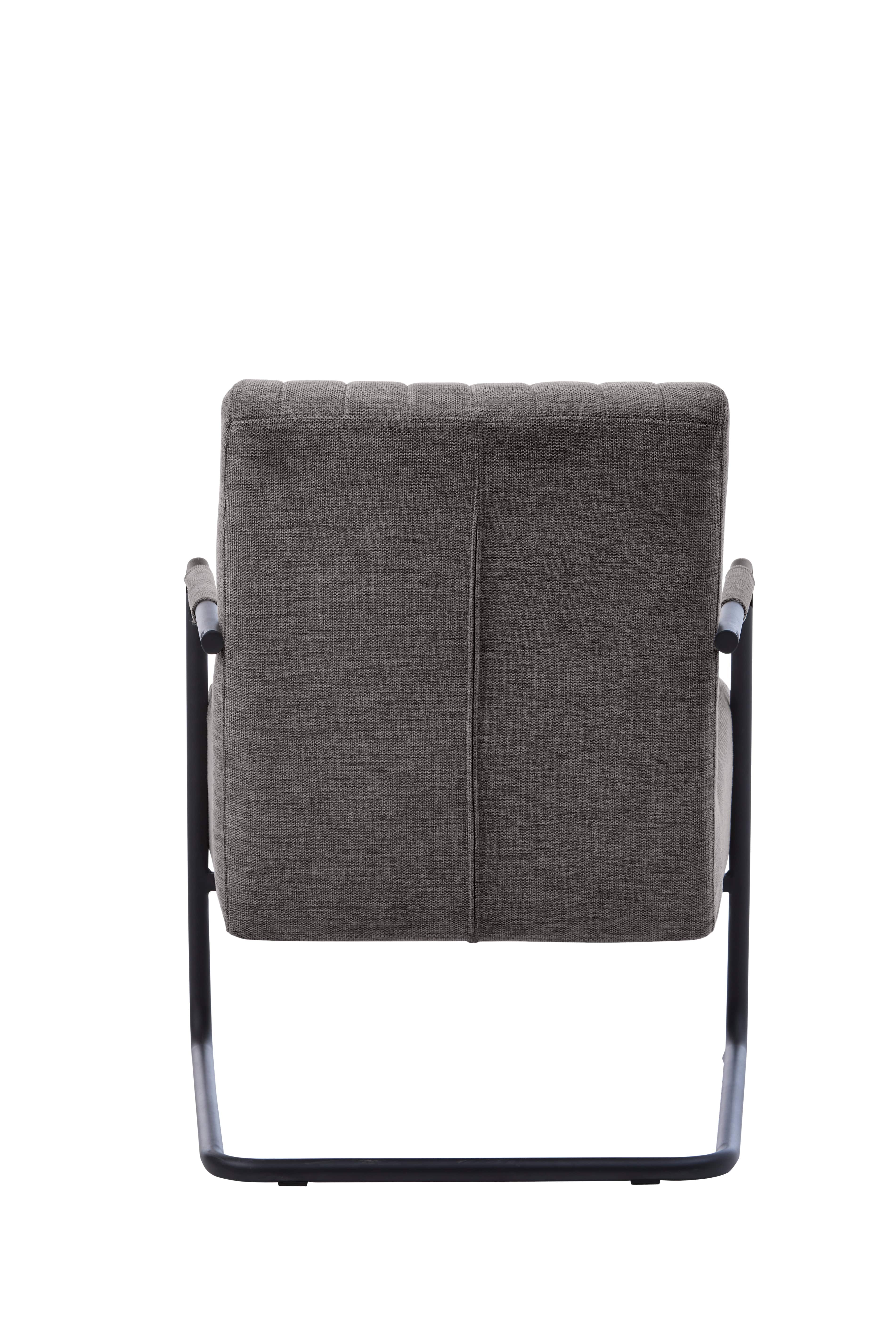 Unique Furniture A/S Fotoliu Fix tapitat cu stofa, Trout Gri Inchis / Negru, l77xA65xH84,5 cm