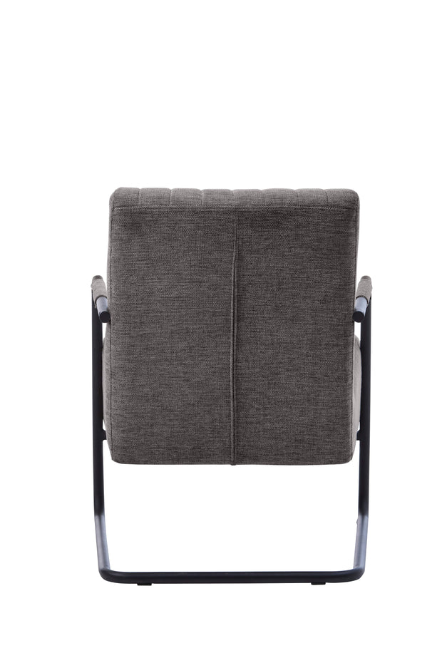 Unique Furniture A/S Fotoliu Fix tapitat cu stofa, Trout Gri Inchis / Negru, l77xA65xH84,5 cm