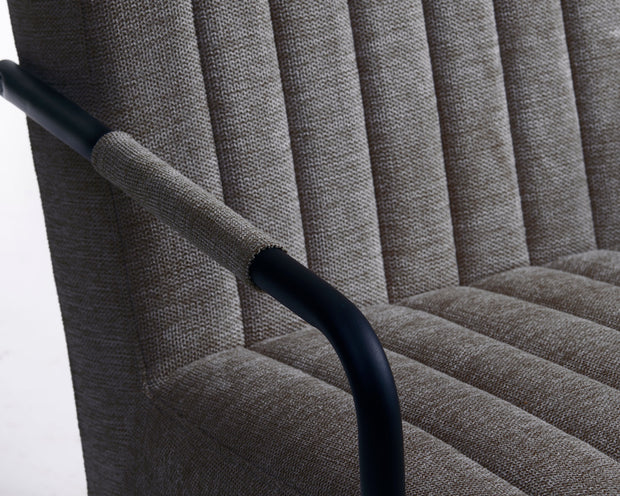 Unique Furniture A/S Fotoliu Fix tapitat cu stofa, Trout Gri Inchis / Negru, l77xA65xH84,5 cm