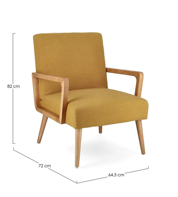 Fotoliu Fix tapitat cu stofa, Veriana Senf Mustariu / Natural, l64,5xA72xH82 cm (1)
