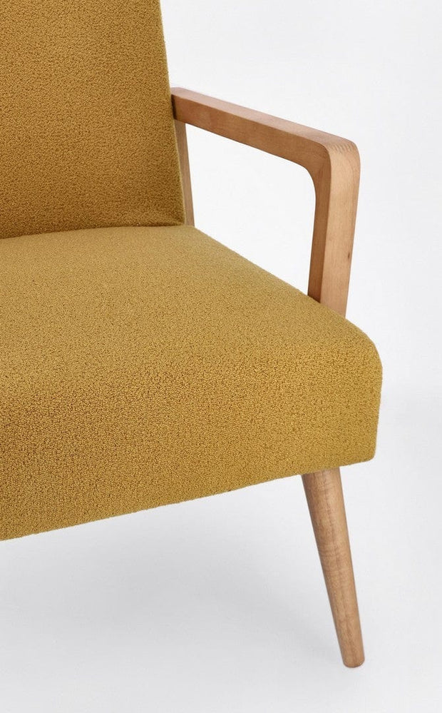 Fotoliu Fix tapitat cu stofa, Veriana Senf Mustariu / Natural, l64,5xA72xH82 cm (6)