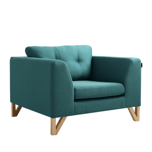 Fotoliu Fix tapitat cu stofa, Willy Albastru, l110xA97xH68 cm