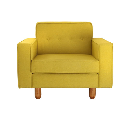 Fotoliu Fix tapitat cu stofa, Zugo Galben, l96xA84xH80 cm