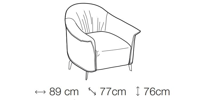 Fotoliu fix tapitat si picioare metalice Celine, l89xA77xH76 cm (2)