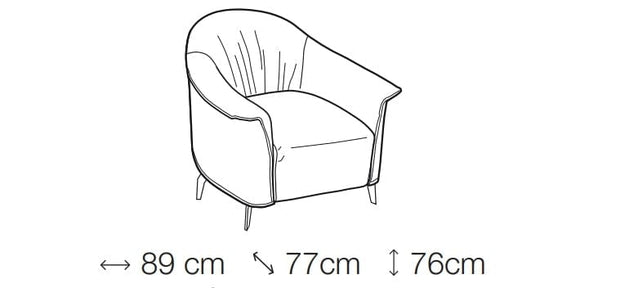 Fotoliu fix tapitat si picioare metalice Celine, l89xA77xH76 cm (2)