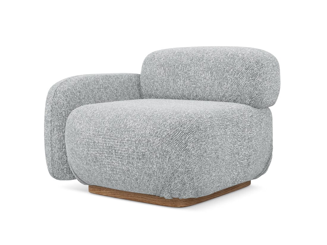 Makamii Argintiu Fotoliu Modular tapitat cu stofa, Ailani L1S-22, l95xA95xH73 cm