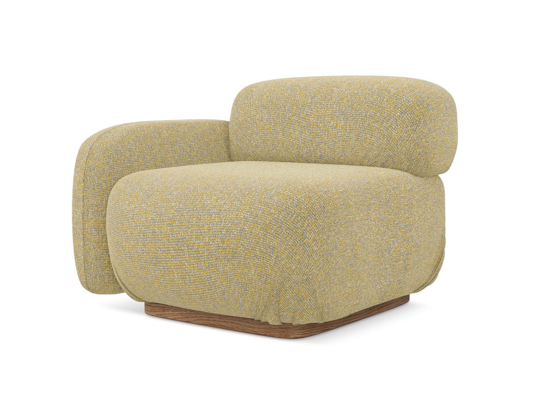 Makamii Galben Fotoliu Modular tapitat cu stofa, Ailani L1S-22, l95xA95xH73 cm