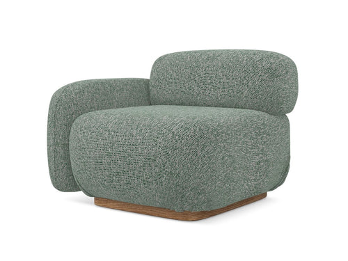 Makamii Fotoliu Modular tapitat cu stofa, Ailani L1S C10 Verde Deschis / Natural, l95xA95xH73 cm