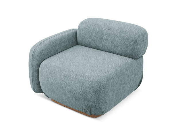 Makamii Fotoliu Modular tapitat cu stofa, Ailani L1S C11 Albastru Denim / Natural, l95xA95xH73 cm