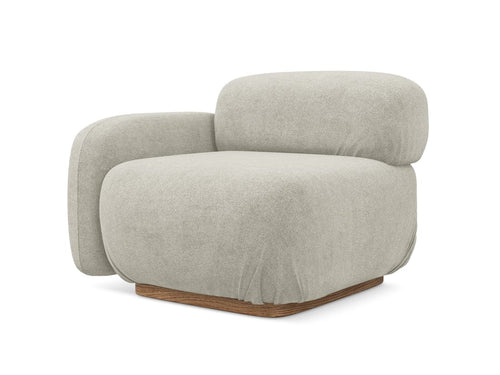 Makamii Fotoliu Modular tapitat cu stofa, Ailani L1S C5 Bej Deschis / Natural, l95xA95xH73 cm