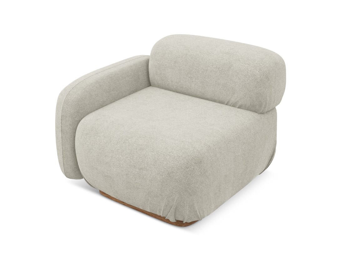 Makamii Fotoliu Modular tapitat cu stofa, Ailani L1S C5 Bej Deschis / Natural, l95xA95xH73 cm