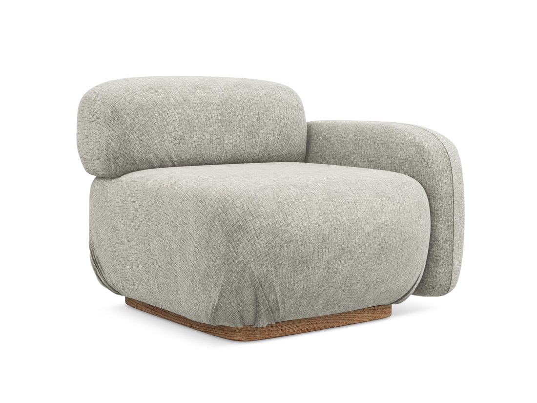 Makamii Argintiu Fotoliu Modular tapitat cu stofa, Ailani R1S-21, l95xA95xH73 cm