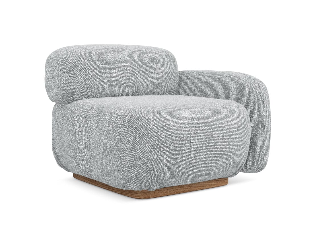 Makamii Argintiu Fotoliu Modular tapitat cu stofa, Ailani R1S-22, l95xA95xH73 cm