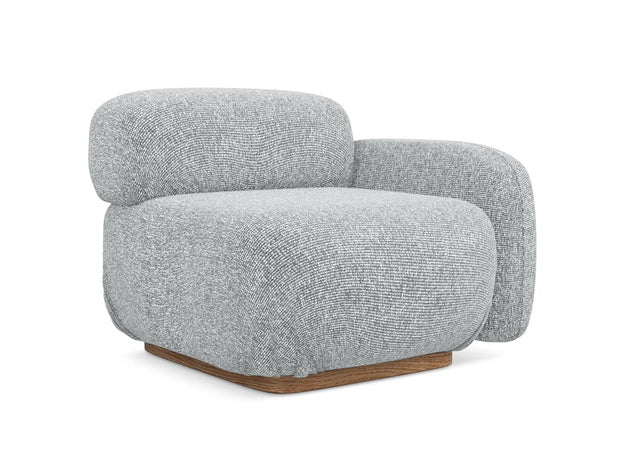 Makamii Argintiu Fotoliu Modular tapitat cu stofa, Ailani R1S-22, l95xA95xH73 cm