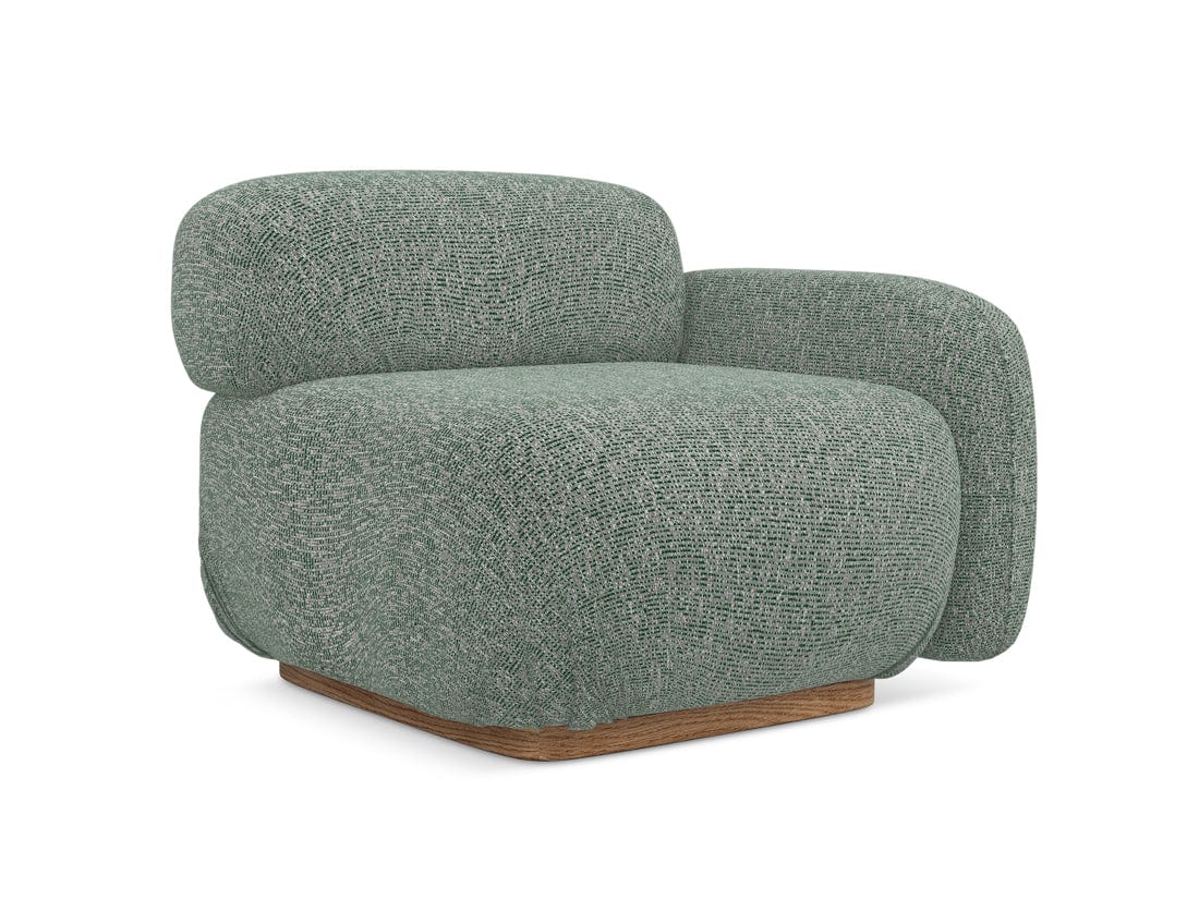 Makamii Fotoliu Modular tapitat cu stofa, Ailani R1S C10 Verde Deschis / Natural, l95xA95xH73 cm