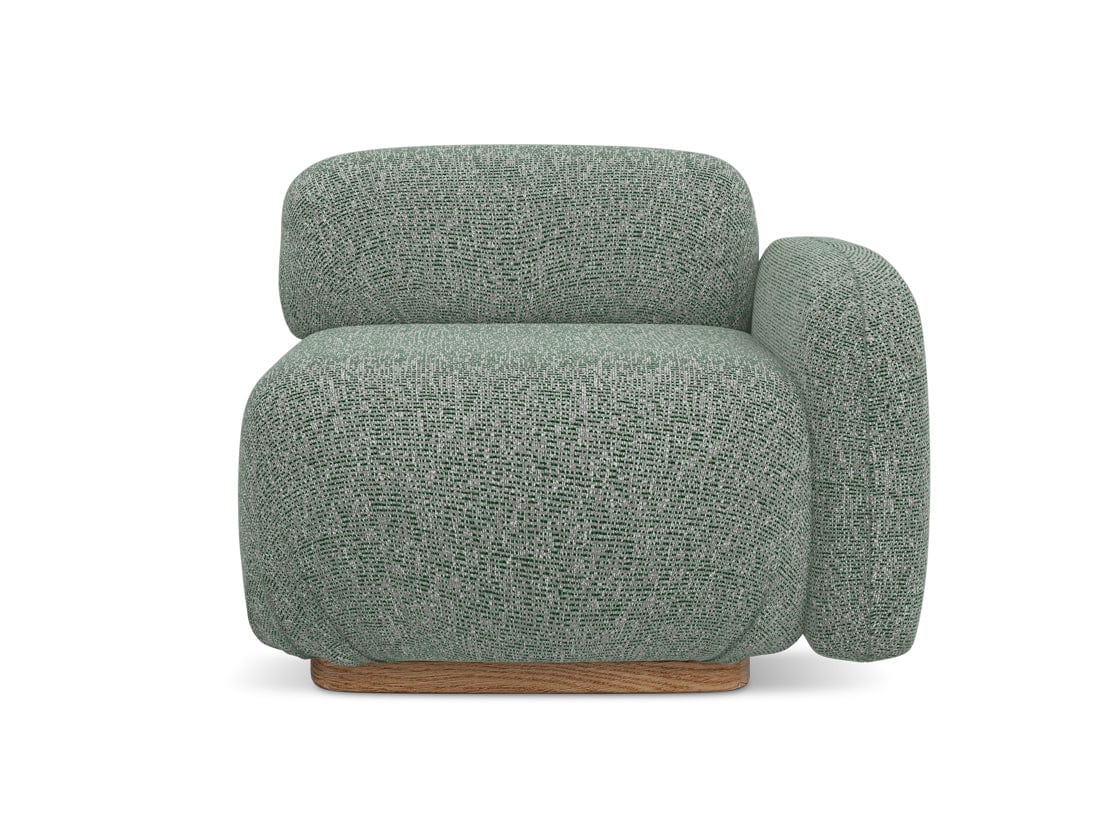 Makamii Fotoliu Modular tapitat cu stofa, Ailani R1S C10 Verde Deschis / Natural, l95xA95xH73 cm