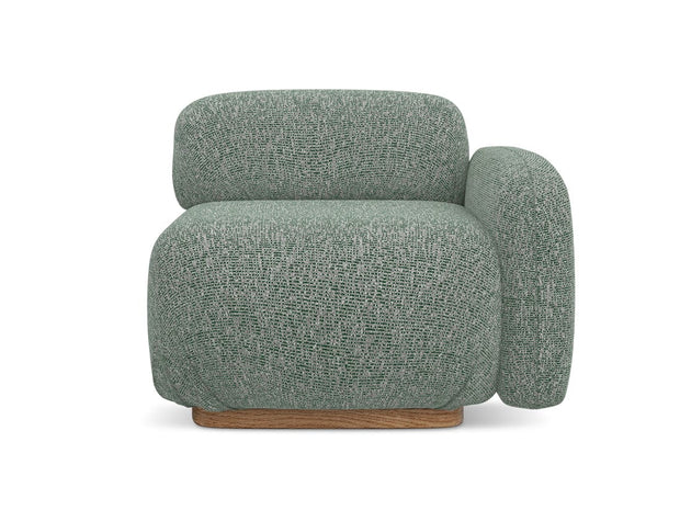 Makamii Fotoliu Modular tapitat cu stofa, Ailani R1S C10 Verde Deschis / Natural, l95xA95xH73 cm