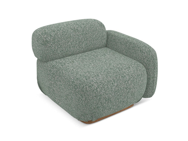 Makamii Fotoliu Modular tapitat cu stofa, Ailani R1S C10 Verde Deschis / Natural, l95xA95xH73 cm