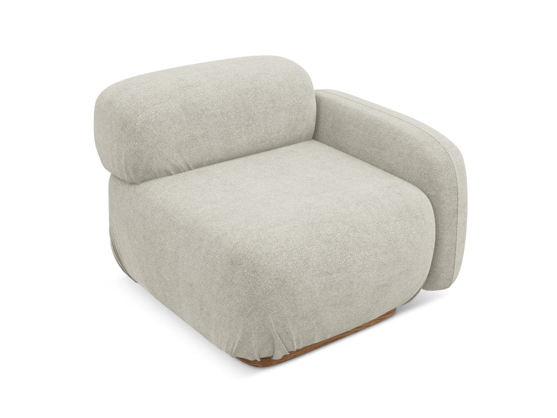 Makamii Fotoliu Modular tapitat cu stofa, Ailani R1S C5 Bej Deschis / Natural, l95xA95xH73 cm