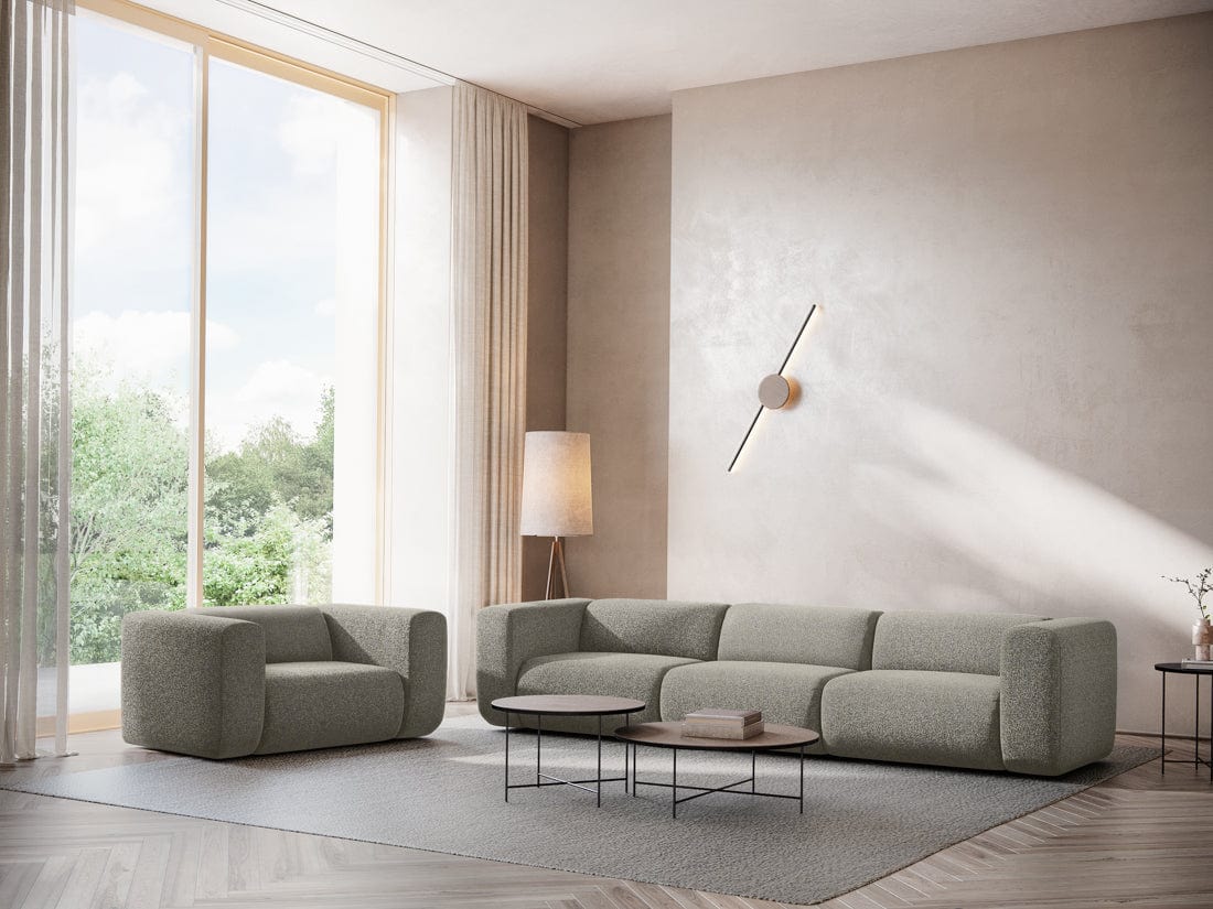 Makamii Fotoliu Modular tapitat cu stofa, Ekahi 1S C2 Bej Inchis / Negru, l90xA89xH70 cm