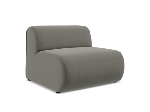 Makamii Fotoliu Modular tapitat cu stofa, Ekahi Velvet 1S C16 Gri / Negru, l90xA89xH70 cm